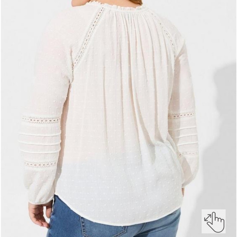 NWT torrid Swiss.lace inset top cloud dancer 5X/28 - Picture 5 of 9